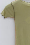 BASERANGE France organic cotton ruffled textured T-shirt BAS-TTVN-RB-AU23-HUILV gray green